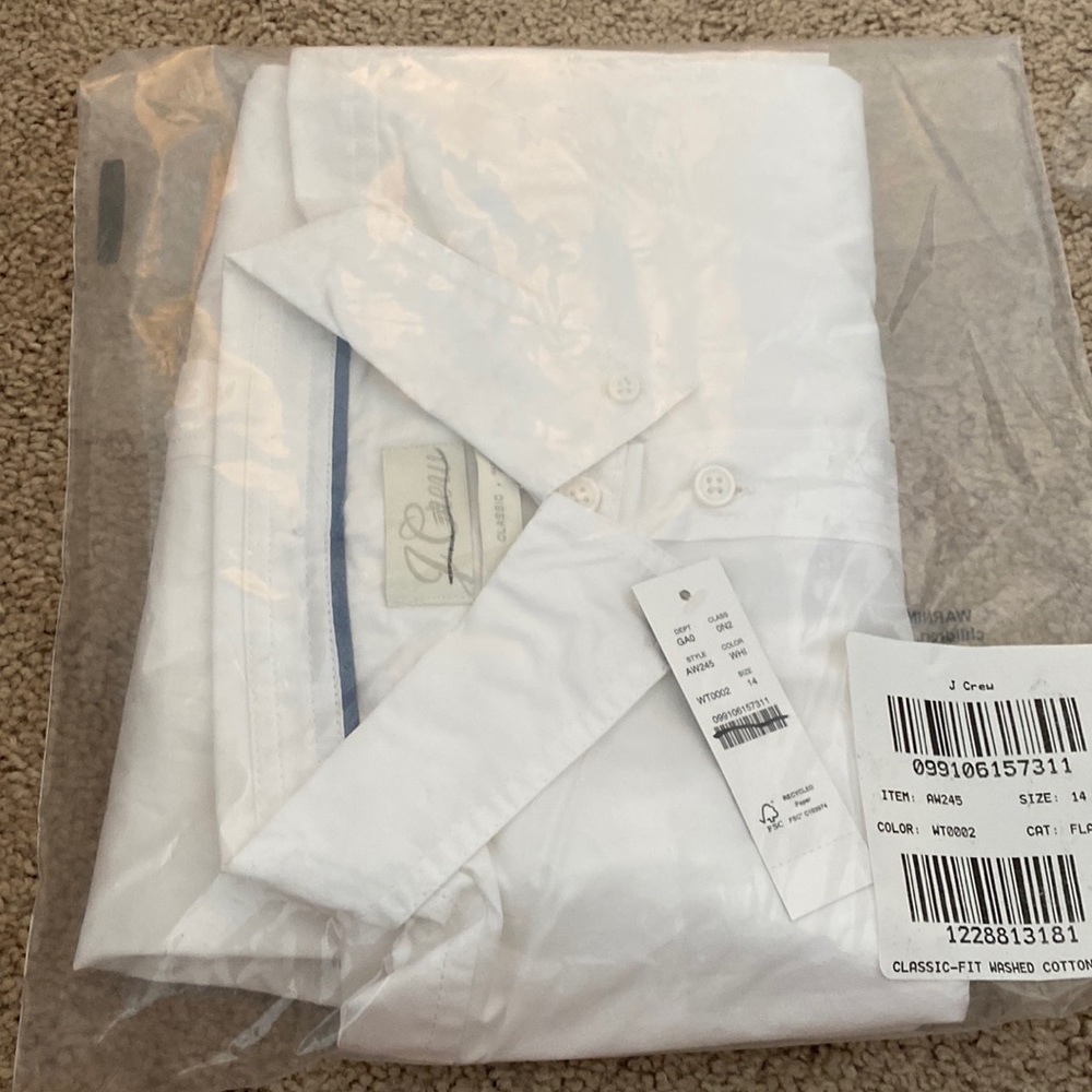 J Crew Classic-fit washed cotton poplin shirt AW245 - Picture 5 of 5